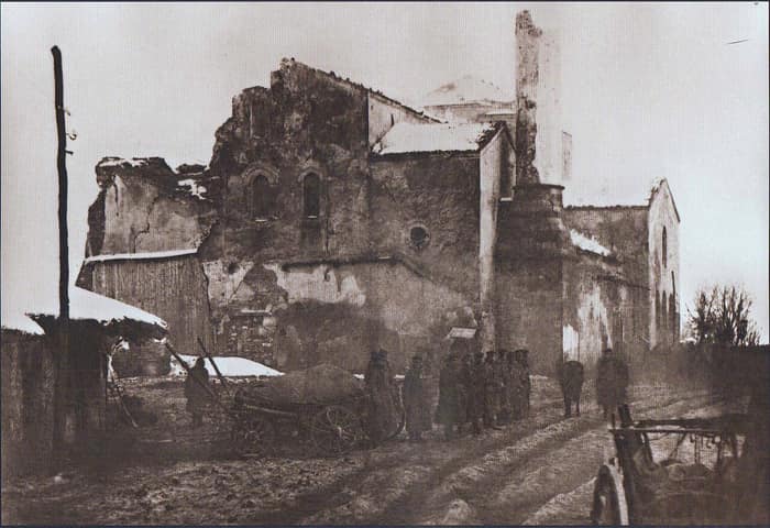 The ruined Saint Sophia Church in Sofia, January 1878