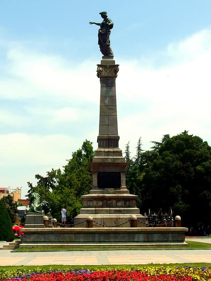 The Monument of Liberty in Ruse, view of the pyramidal monument