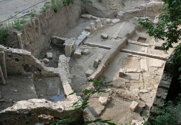 General view of the Amphitheatre of Serdica in Sofia