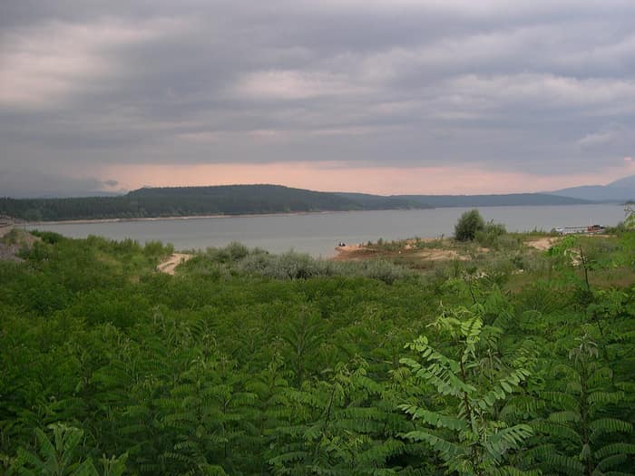 The artificial lake near Kazanlak, beneath which Seuthopolis lies