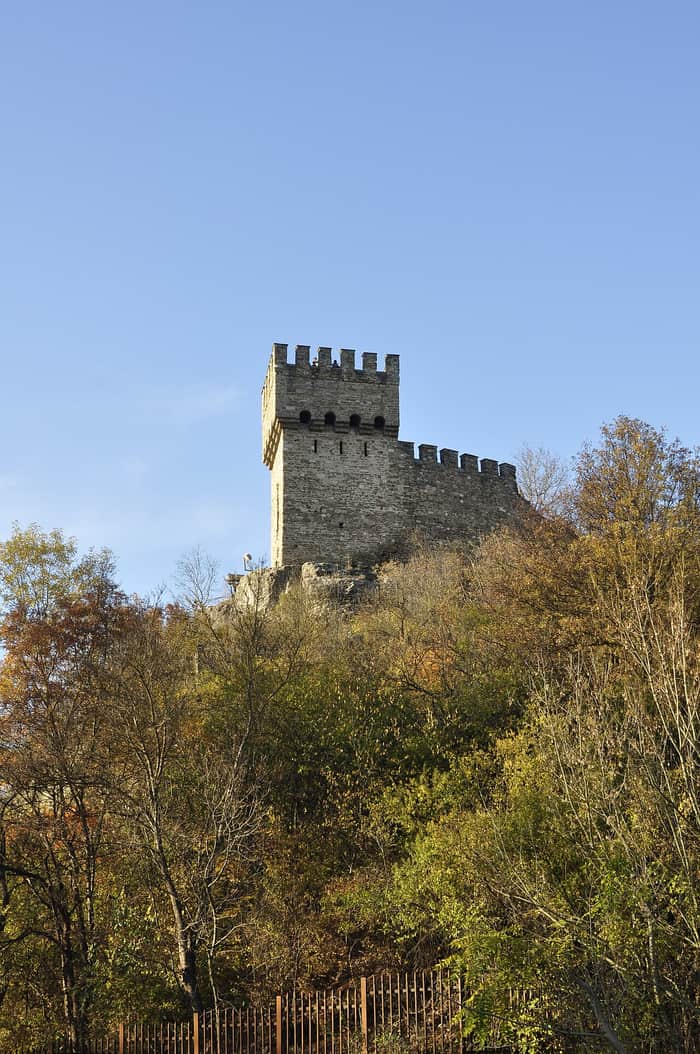 Der Balduinturm von unten gesehen, zweite Ansicht