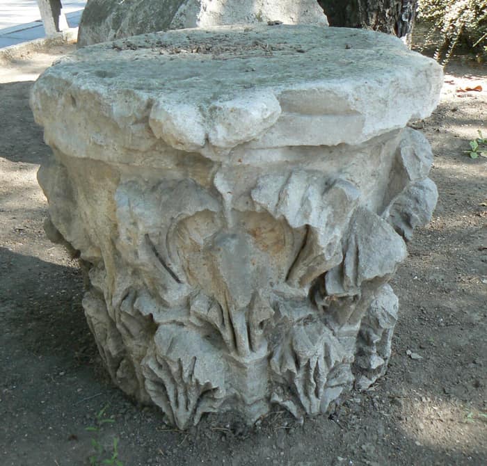 An acroterion displayed in the Museum of Mosaics in Devnya