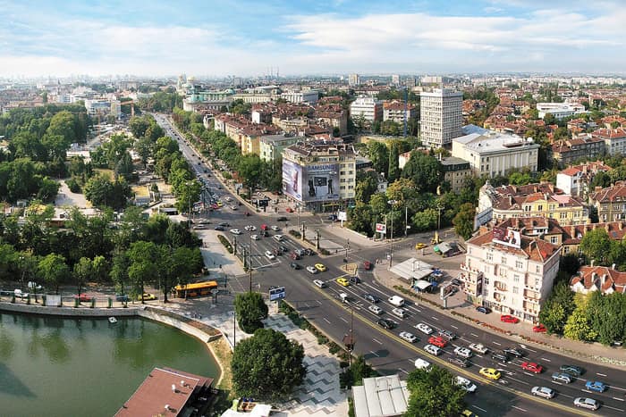 Central Sofia in the area of Eagles' Bridge