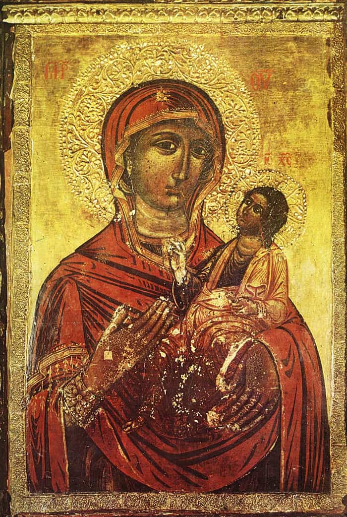 Icoana Maicii Domnului Hodighitria din biserica Mănăstirii Rozhen, secolul al XVII-lea