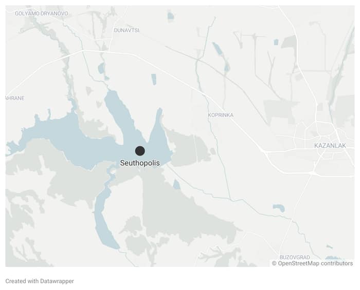 Karte mit der ungefähren Lage von Seuthopolis